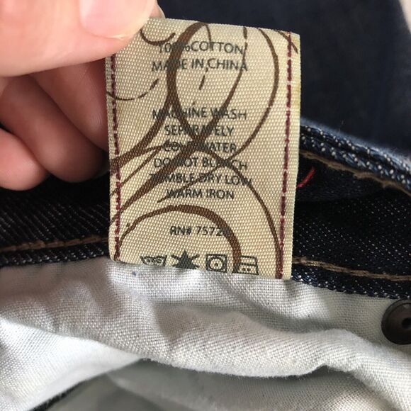 BKE Starlite Jeans Womens 28 Low Rise Cropped Distressed Embellished Pocket Boho - Picture 9 of 13